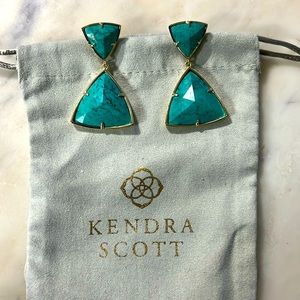 RARE KS MAURY EARRINGS IN GOLD AND TURQUOISE